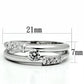 3W049 - Rhodium Brass Ring with AAA Grade CZ  in Clear-1