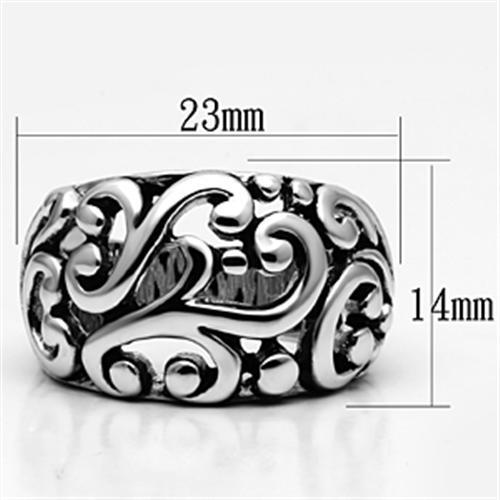 3W052 - Rhodium Brass Ring with No Stone-1