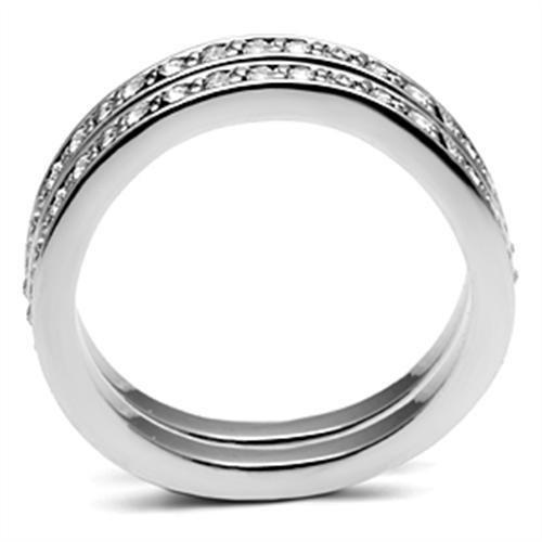 3W053 - Rhodium Brass Ring with Top Grade Crystal  in Clear-2