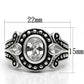 3W056 - Rhodium Brass Ring with AAA Grade CZ  in Clear-1