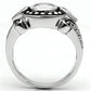 3W056 - Rhodium Brass Ring with AAA Grade CZ  in Clear-2