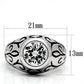 3W057 - Rhodium Brass Ring with AAA Grade CZ  in Clear-1