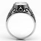 3W057 - Rhodium Brass Ring with AAA Grade CZ  in Clear-2