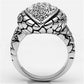 3W058 - Rhodium Brass Ring with Top Grade Crystal  in Clear-2