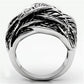 3W063 - Rhodium Brass Ring with Top Grade Crystal  in Clear-2