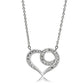 3W075 - Rhodium Brass Necklace with AAA Grade CZ  in Clear-1