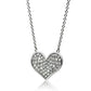 3W076 - Rhodium Brass Necklace with AAA Grade CZ  in Clear-1