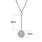 3W077 - Rhodium Brass Necklace with AAA Grade CZ  in Clear-1