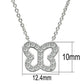 3W078 - Rhodium Brass Necklace with AAA Grade CZ  in Clear-1