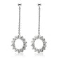 3W081 - Rhodium Brass Earrings with AAA Grade CZ  in Clear-1