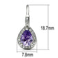 3W100 - Rhodium Brass Earrings with AAA Grade CZ  in Amethyst-1