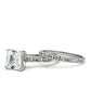 3W102 - Rhodium Brass Ring with AAA Grade CZ  in Clear-2