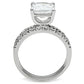 3W102 - Rhodium Brass Ring with AAA Grade CZ  in Clear-4