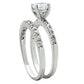 3W105 - Rhodium Brass Ring with AAA Grade CZ  in Clear-3