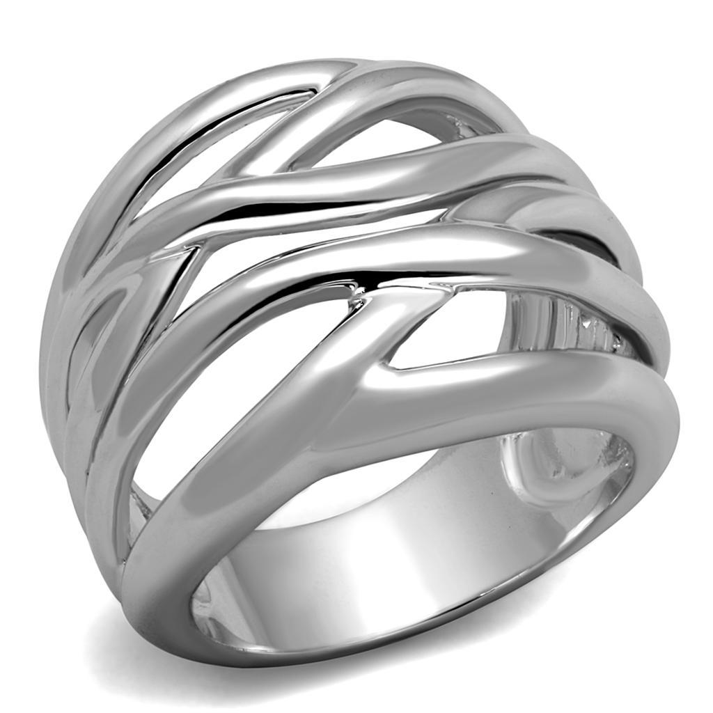 3W1067 - Rhodium Brass Ring with No Stone-0