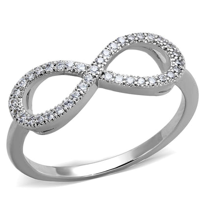 3W1068 - Rhodium Brass Ring with AAA Grade CZ  in Clear-0