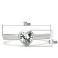 3W107 - Rhodium Brass Ring with AAA Grade CZ  in Clear-1
