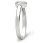 3W107 - Rhodium Brass Ring with AAA Grade CZ  in Clear-3