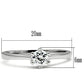 3W109 - Rhodium Brass Ring with AAA Grade CZ  in Clear-1