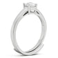 3W112 - Rhodium Brass Ring with AAA Grade CZ  in Clear-3