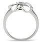 3W113 - Rhodium Brass Ring with AAA Grade CZ  in Clear-2
