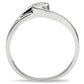3W114 - Rhodium Brass Ring with AAA Grade CZ  in Clear-2