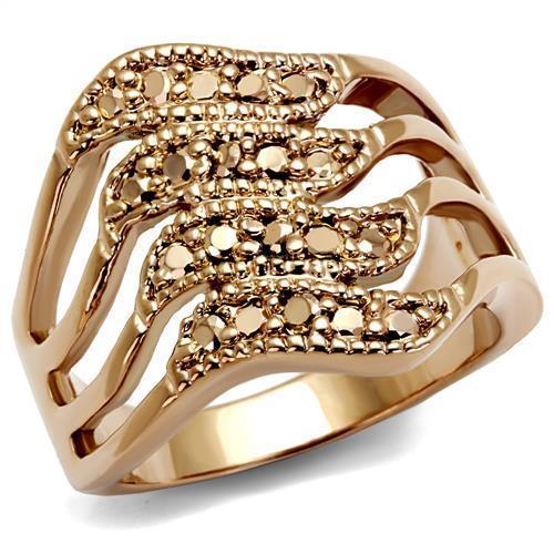 3W1196 - IP Rose Gold(Ion Plating) Brass Ring with AAA Grade CZ  in Metallic Light Gold-0