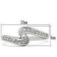 3W119 - Rhodium Brass Ring with AAA Grade CZ  in Clear-1