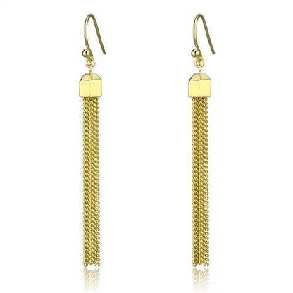 3W1207 - Gold Brass Earrings with Top Grade Crystal  in Clear-0