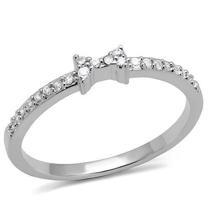 3W1228 - Rhodium Brass Ring with AAA Grade CZ  in Clear-0