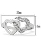 3W123 - Rhodium Brass Ring with AAA Grade CZ  in Clear-1