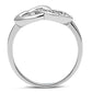 3W123 - Rhodium Brass Ring with AAA Grade CZ  in Clear-2