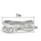 3W124 - Rhodium Brass Ring with AAA Grade CZ  in Clear-1