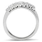 3W124 - Rhodium Brass Ring with AAA Grade CZ  in Clear-2