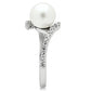3W126 - Rhodium Brass Ring with Synthetic Pearl in White-3
