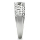 3W130 - Rhodium Brass Ring with AAA Grade CZ  in Clear-3