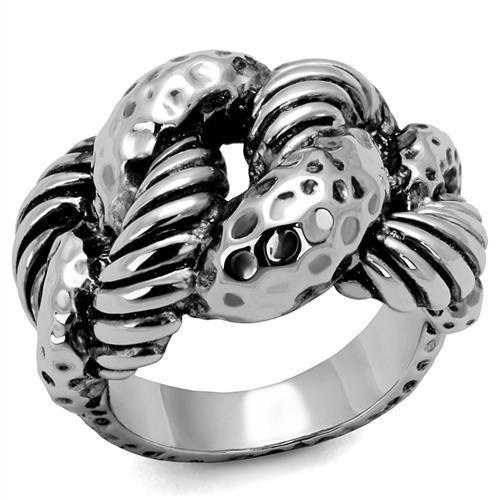 3W1310 - Rhodium Brass Ring with Epoxy  in Jet-0