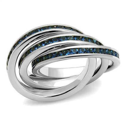 3W1334 - Rhodium Brass Ring with Synthetic Synthetic Glass in Montana-0