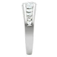 3W133 - Rhodium Brass Ring with AAA Grade CZ  in Clear-3