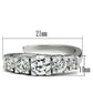 3W134 - Rhodium Brass Ring with AAA Grade CZ  in Clear-1
