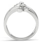 3W135 - Rhodium Brass Ring with AAA Grade CZ  in Clear-2
