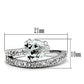 3W136 - Rhodium Brass Ring with AAA Grade CZ  in Clear-1