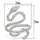3W138 - Rhodium Brass Ring with AAA Grade CZ  in Clear-1
