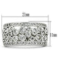 3W141 - Rhodium Brass Ring with AAA Grade CZ  in Clear-1