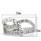 3W142 - Rhodium Brass Ring with AAA Grade CZ  in Clear-1