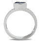 3W146 - Rhodium Brass Ring with Synthetic Synthetic Glass in Light Sapphire-2