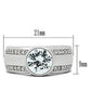 3W147 - Rhodium Brass Ring with AAA Grade CZ  in Clear-1