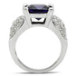 3W148 - Rhodium Brass Ring with AAA Grade CZ  in Amethyst-2