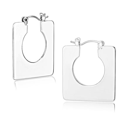 3W1500 - Rhodium Brass Earrings with No Stone-0