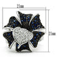 3W153 - Rhodium + Ruthenium Brass Ring with AAA Grade CZ  in Montana-1